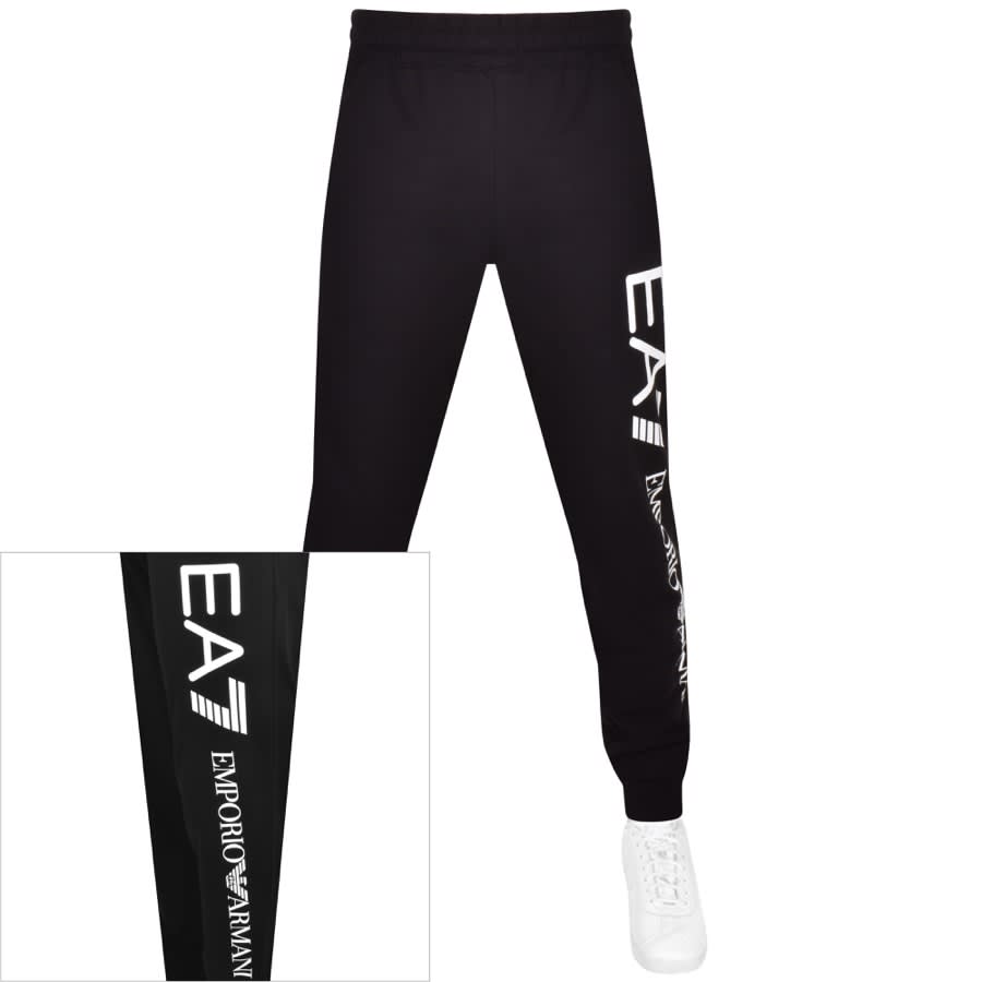 EA7 Emporio Armani Logo Jogging Bottoms Black | Mainline Menswear