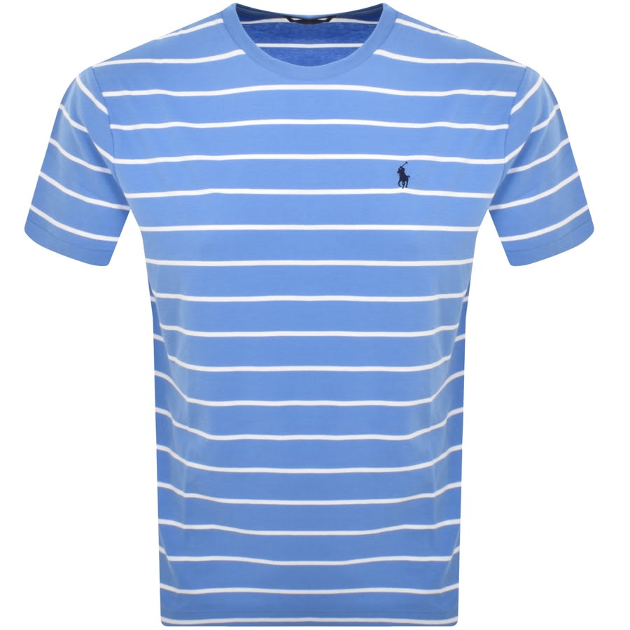 Ralph Lauren Stripe Logo T Shirt Blue | Mainline Menswear