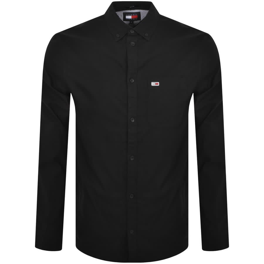 Tommy Jeans Oxford Long Sleeve Shirt Black | Mainline Menswear