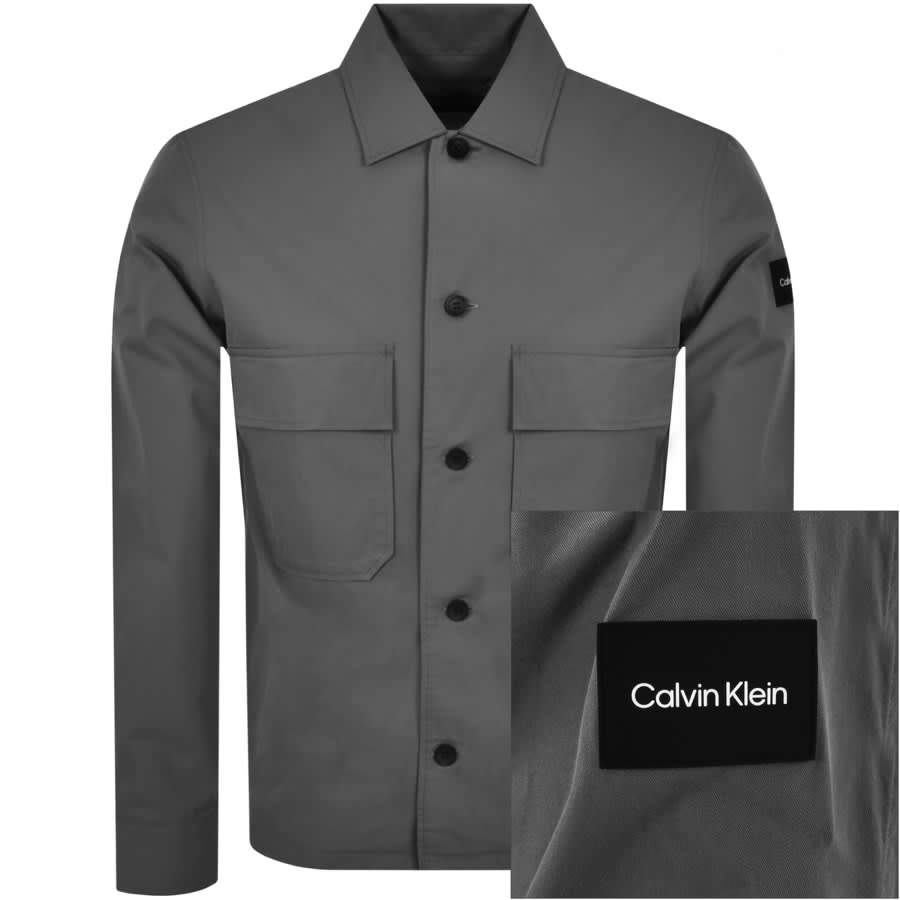 Calvin Klein Cotton Nylon Overshirt Jacket Grey Mainline