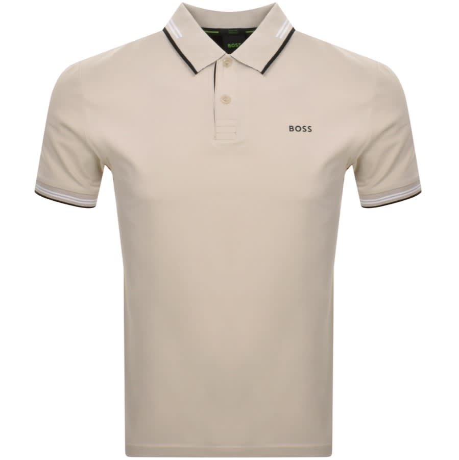 BOSS Paul Polo T Shirt Beige | Mainline Menswear