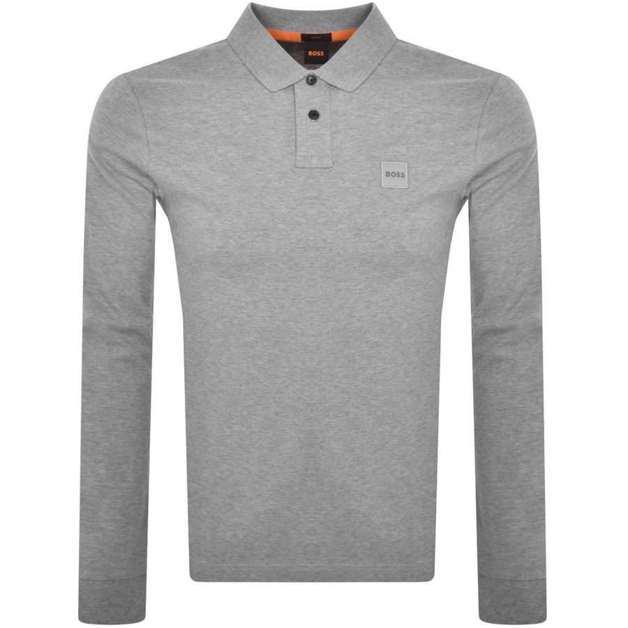 BOSS Long Sleeve Passerby Polo T Shirt Grey | Mainline Menswear