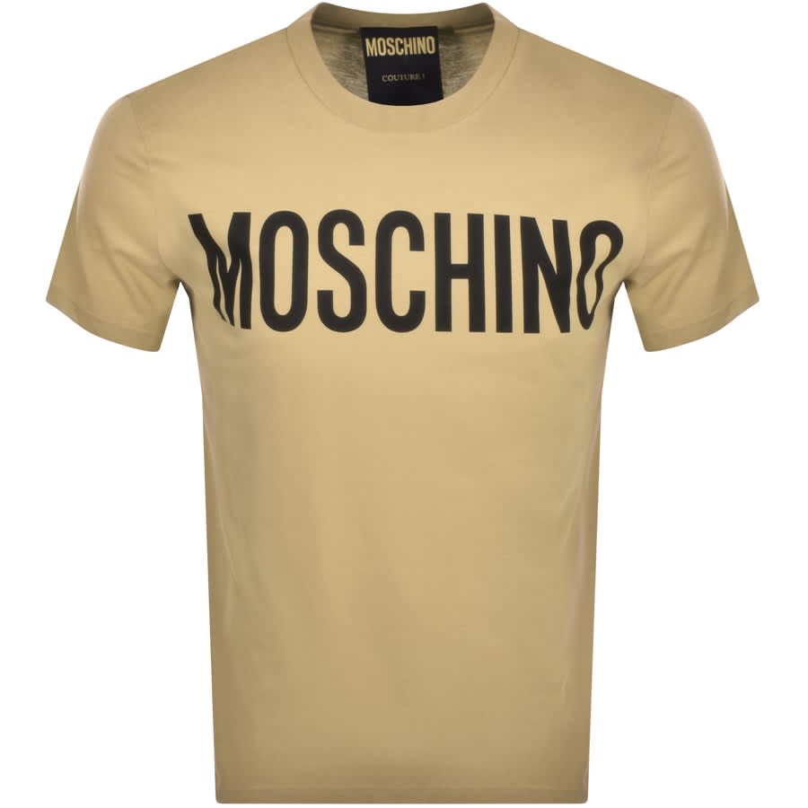 Moschino Logo T Shirt Beige