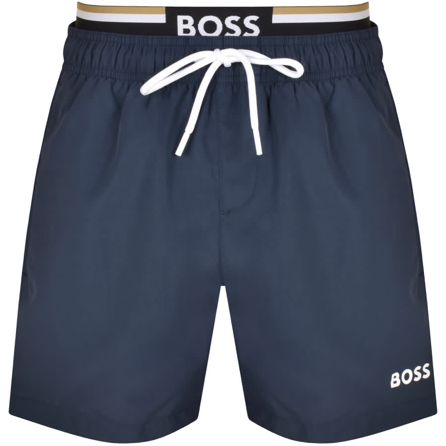 Navy hugo boss swim shorts deals