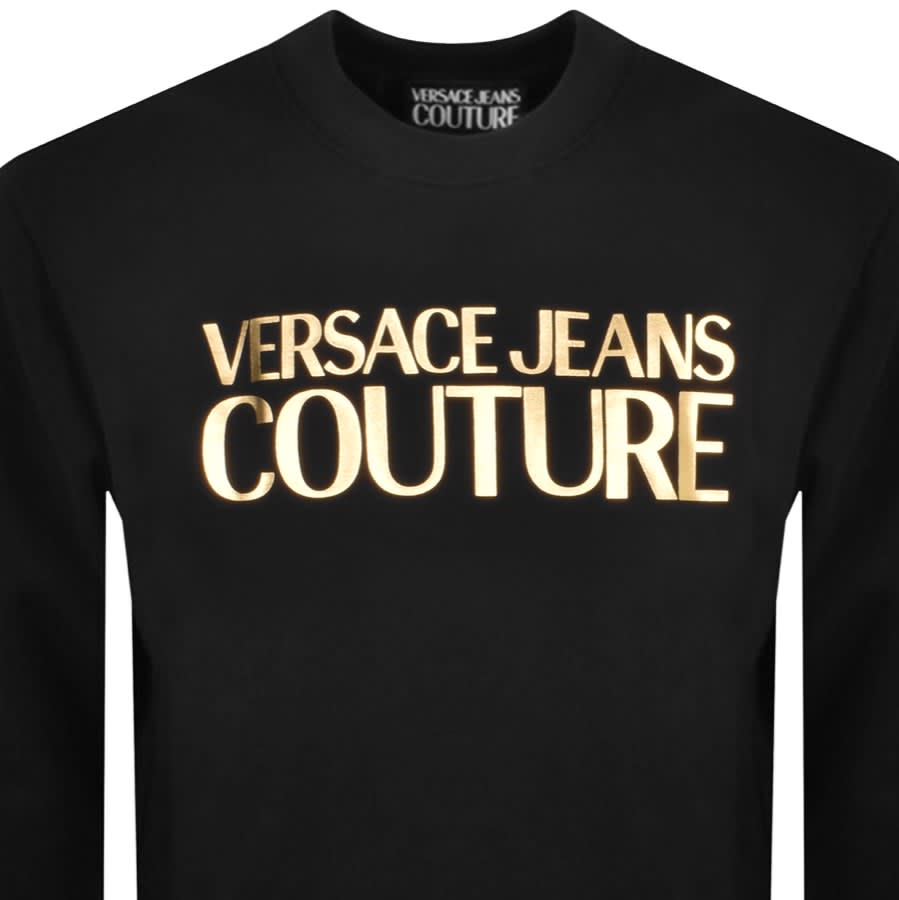 Versace jeans crew neck logo sweatshirt black hotsell