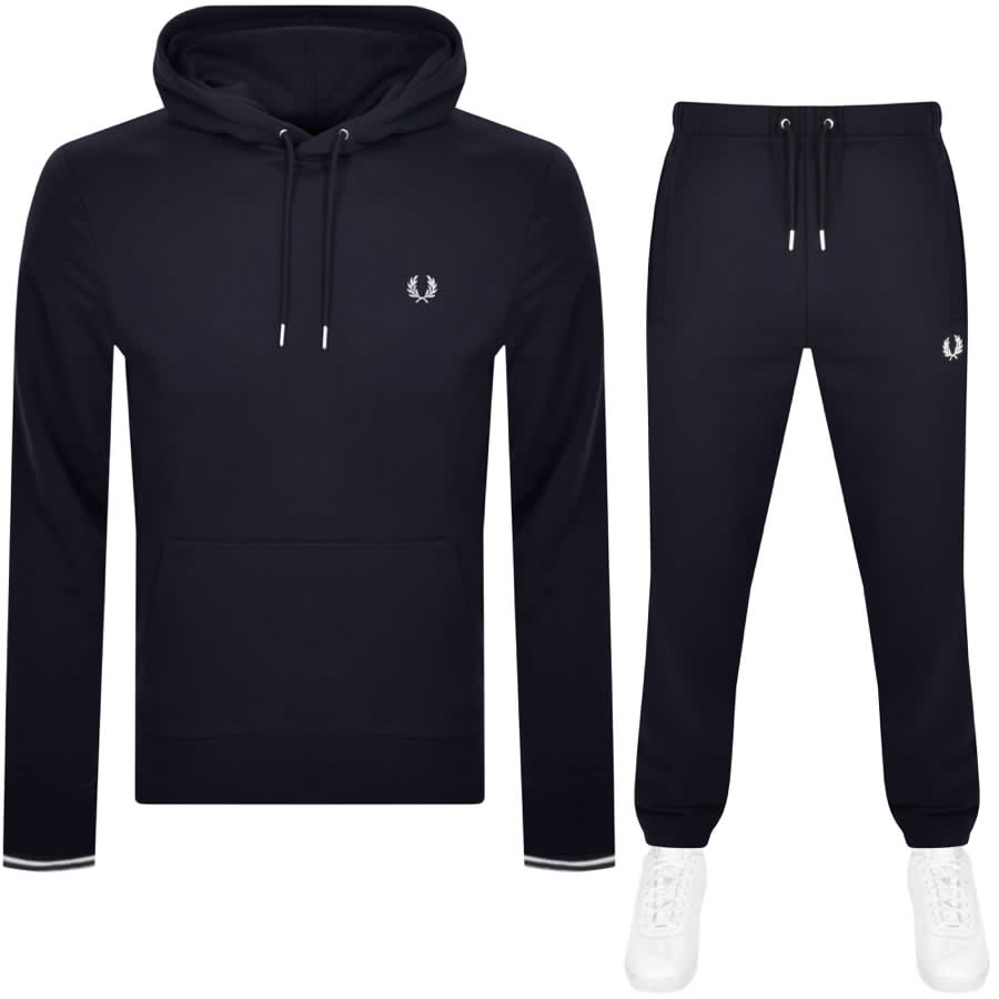 Fred Perry Tipped Hooded Tracksuit Navy | Mainline Menswear