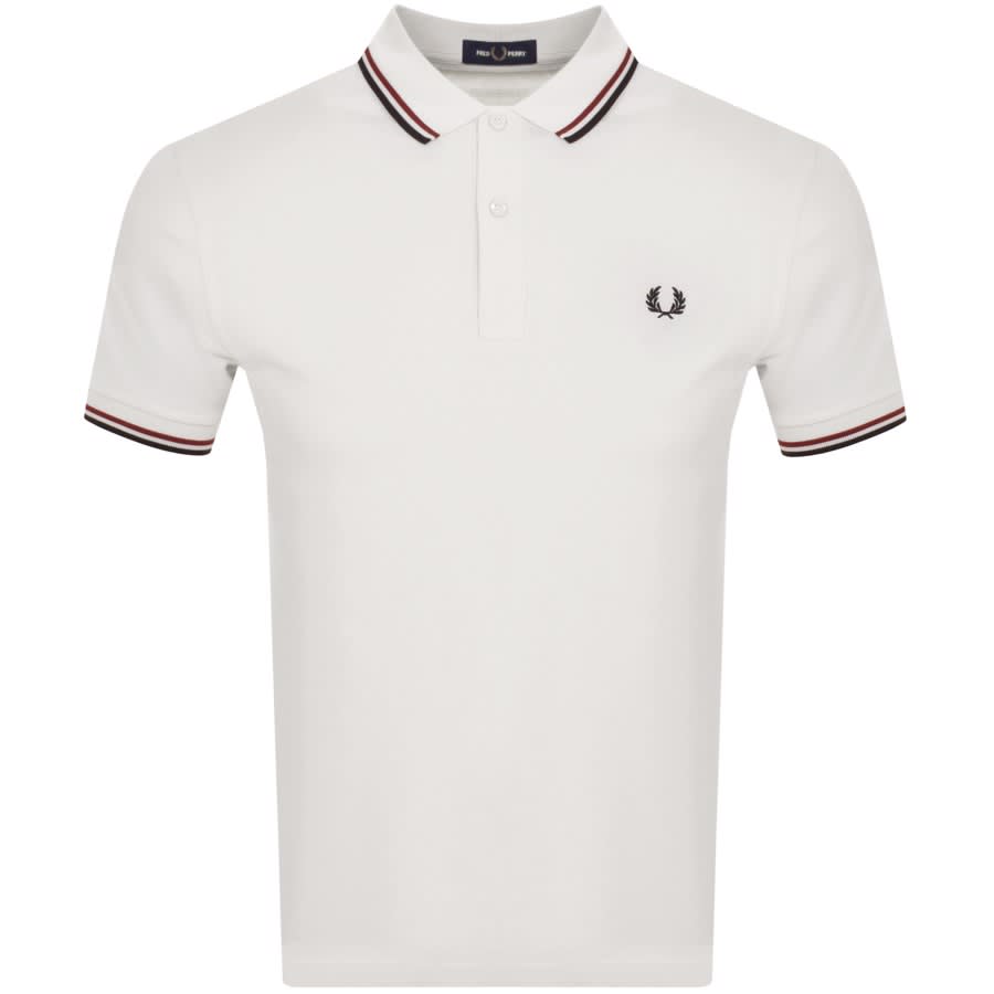 Fred Perry Twin Tipped Polo T Shirt White | Mainline Menswear