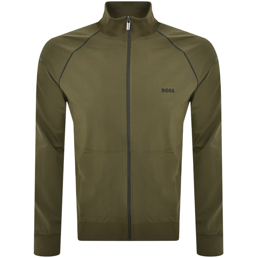BOSS Lounge Full Zip Sweatshirt Green | Mainline Menswear