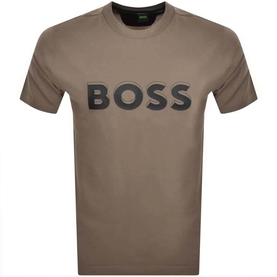 BOSS Teeos 1 T Shirt Brown | Mainline Menswear