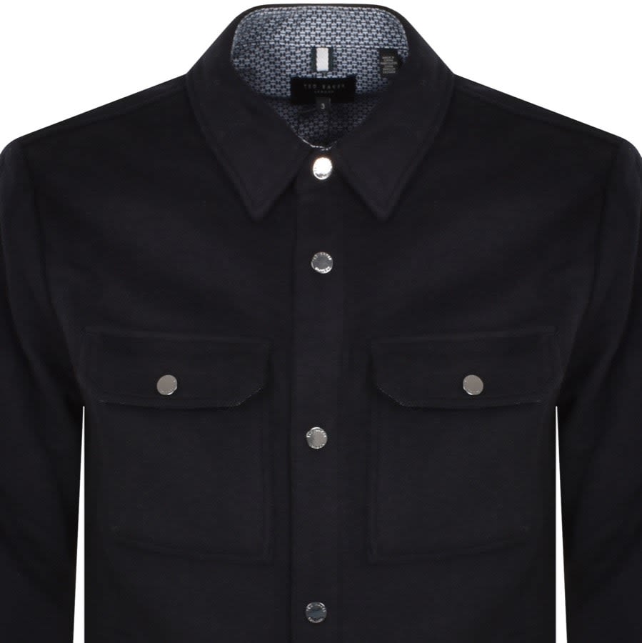 Ted Baker Aderbry Overshirt Navy Mainline Menswear United States