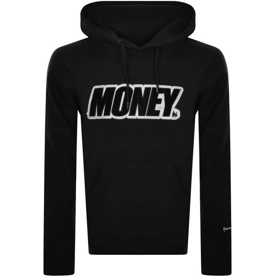 Money Velour Applique Hoodie Black