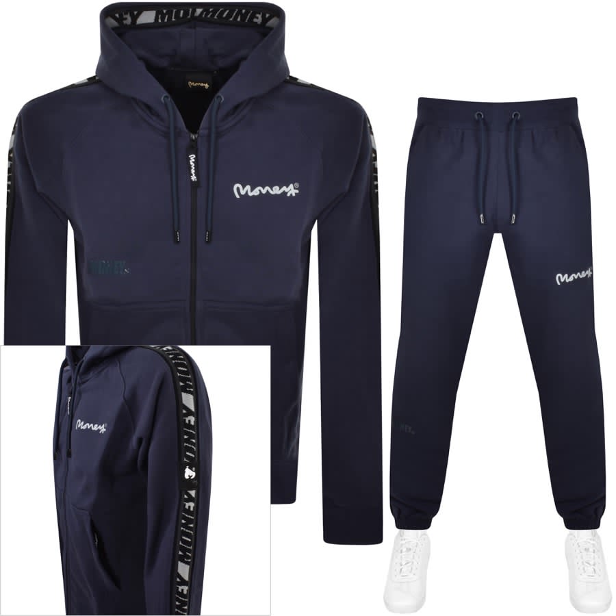 Money Flux Hooded Tracksuit Navy | Mainline Menswear