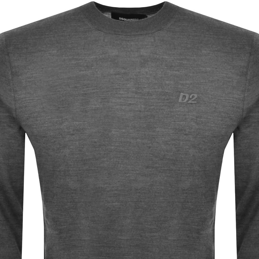 DSQUARED2 Crew Neck Knit Jumper Grey Mainline Menswear Denmark
