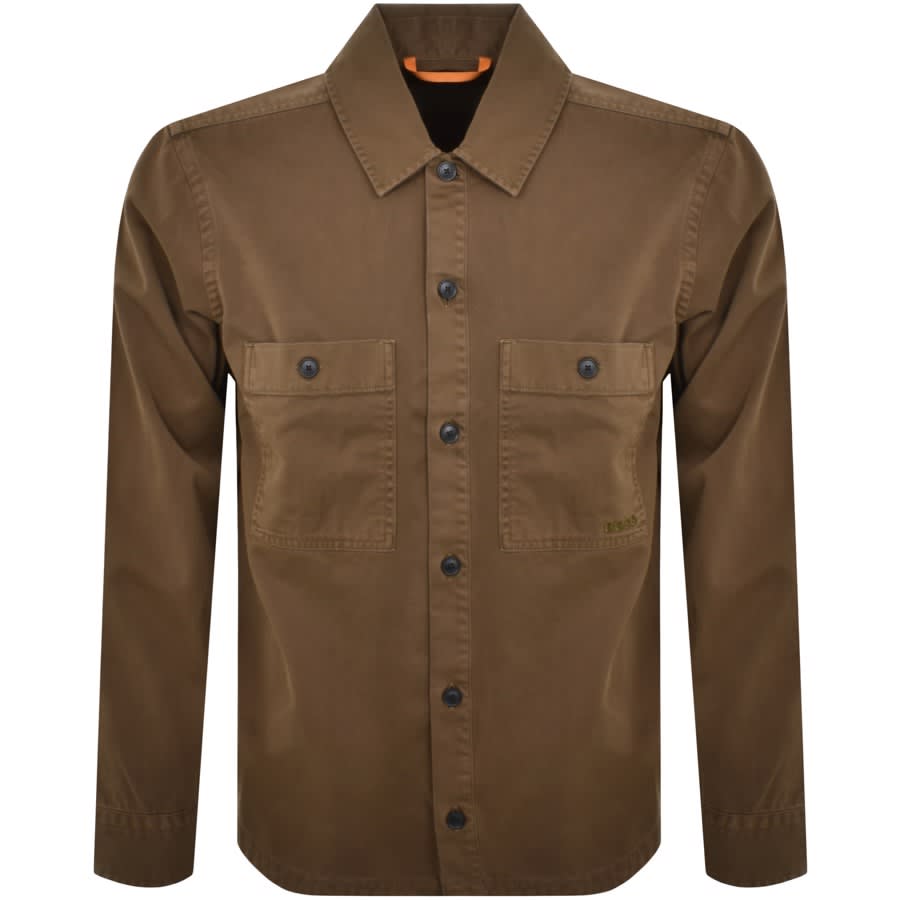 BOSS Locky Overshirt Jacket Brown | Mainline Menswear