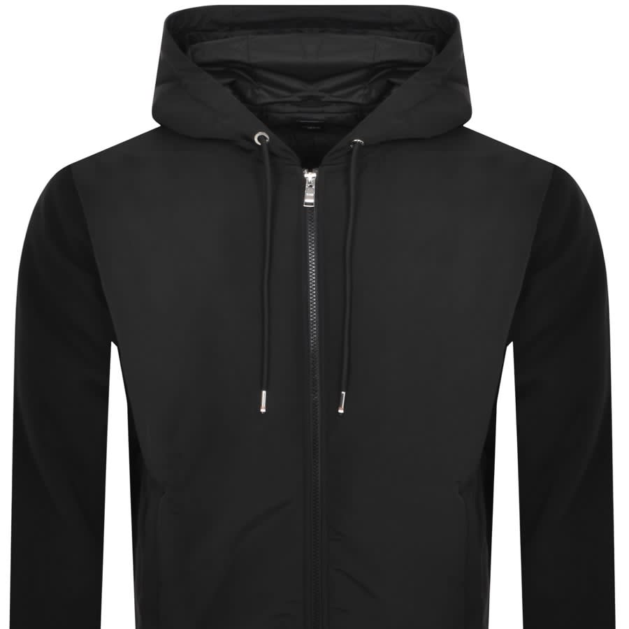BOSS Sommers 66 Mixed Media Hoodie Black Mainline Menswear