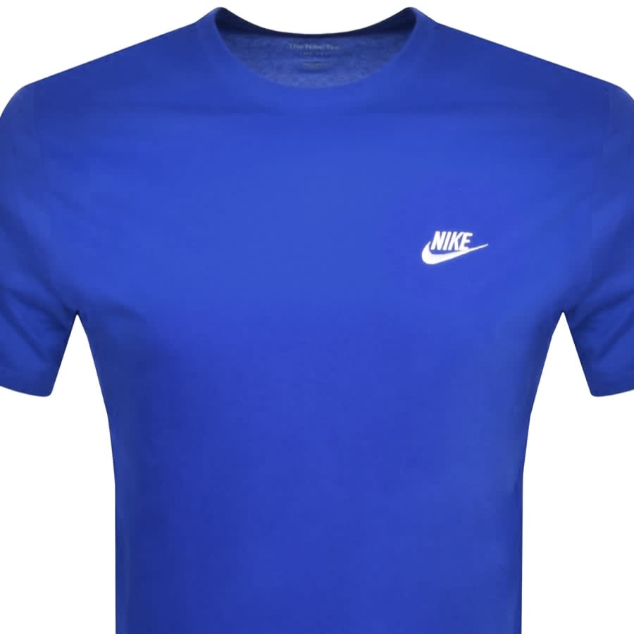 Nike Crew Neck Club T Shirt Blue Mainline Menswear