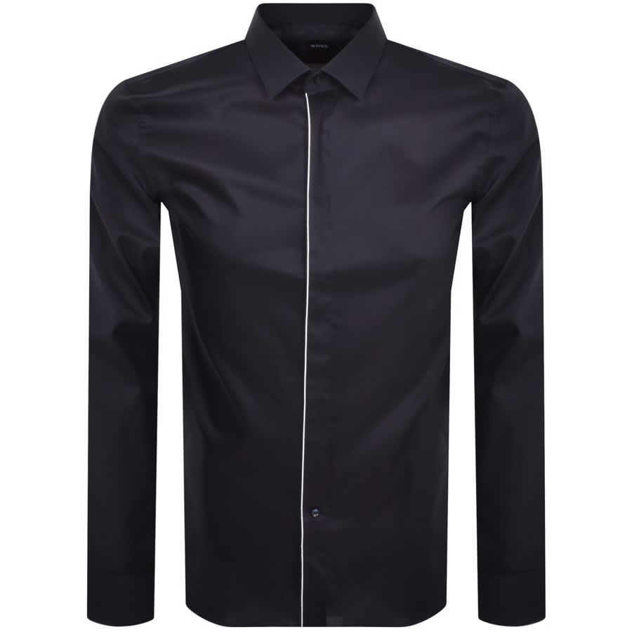 BOSS H Hank Party Long Sleeved Shirt Navy | Mainline Menswear