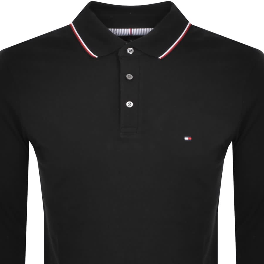 Tommy Hilfiger Tipped Slim Fit Polo T Shirt Black