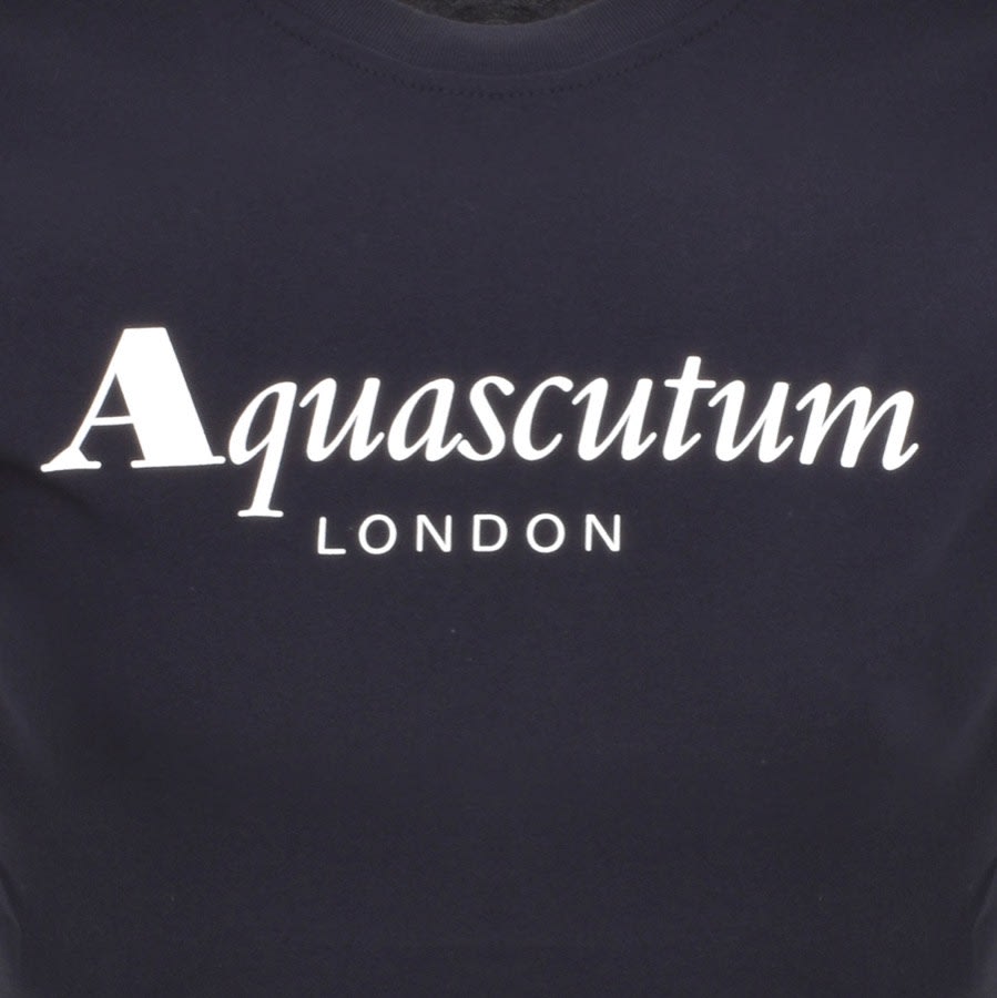 Aquascutum Logo T Shirt Navy