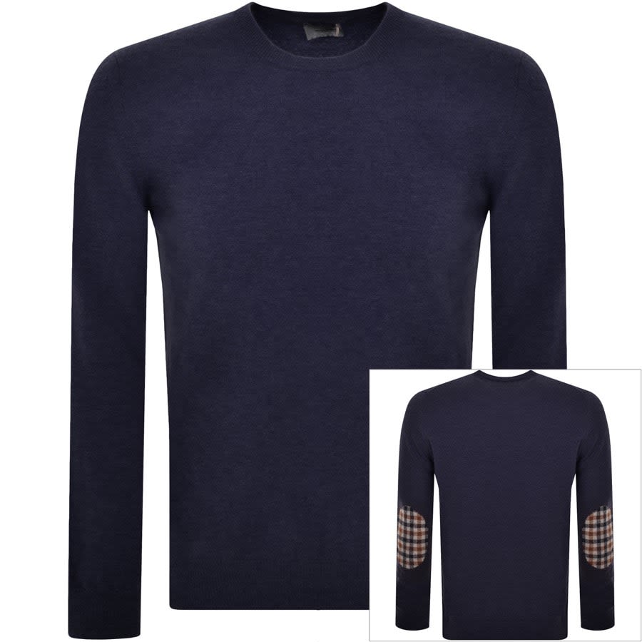 Aquascutum London Knit Jumper Navy Mainline Menswear Australia
