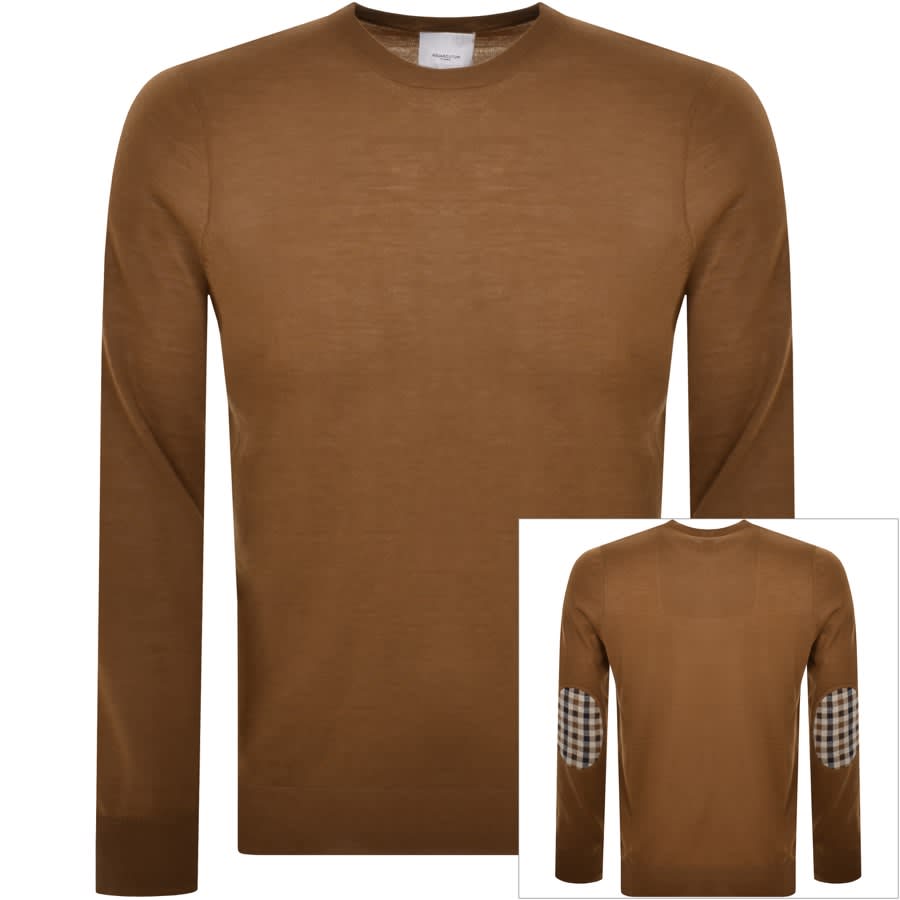 Aquascutum London Knit Jumper Brown Mainline Menswear