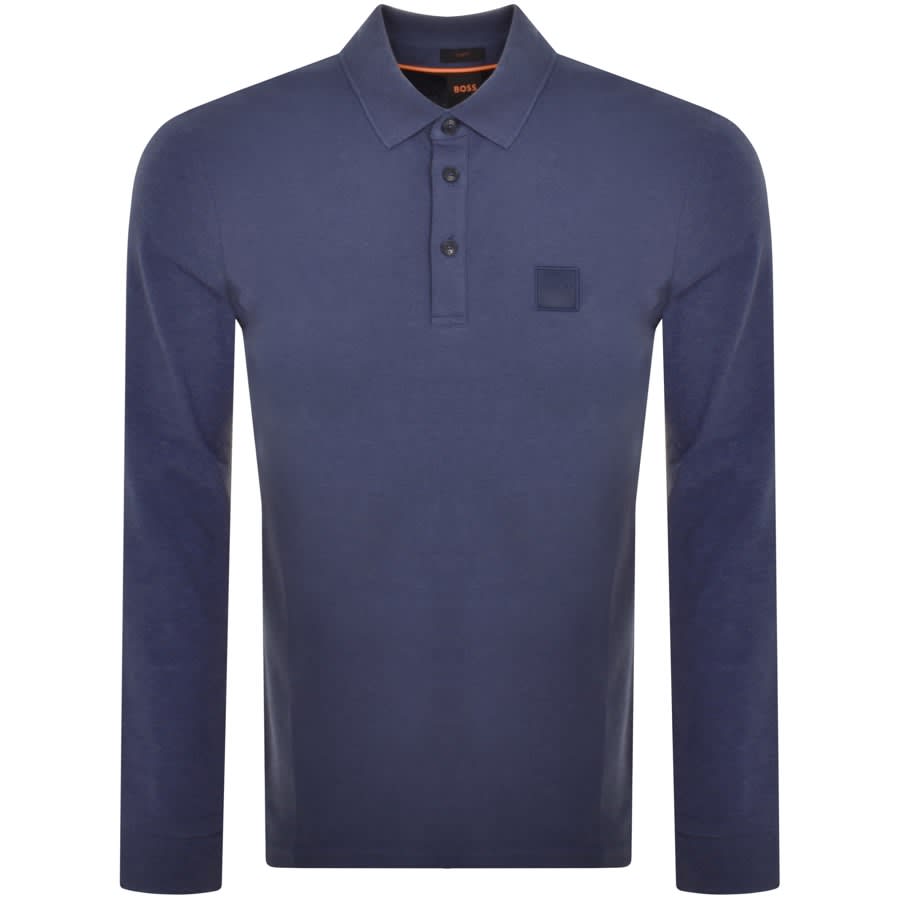 Slim-fit long-sleeved polo shirt with woven pattern