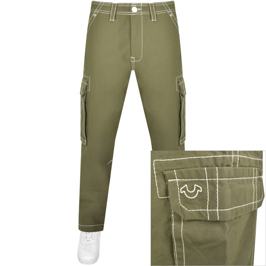 Red Shell Toggle Detail Cargo Joggers