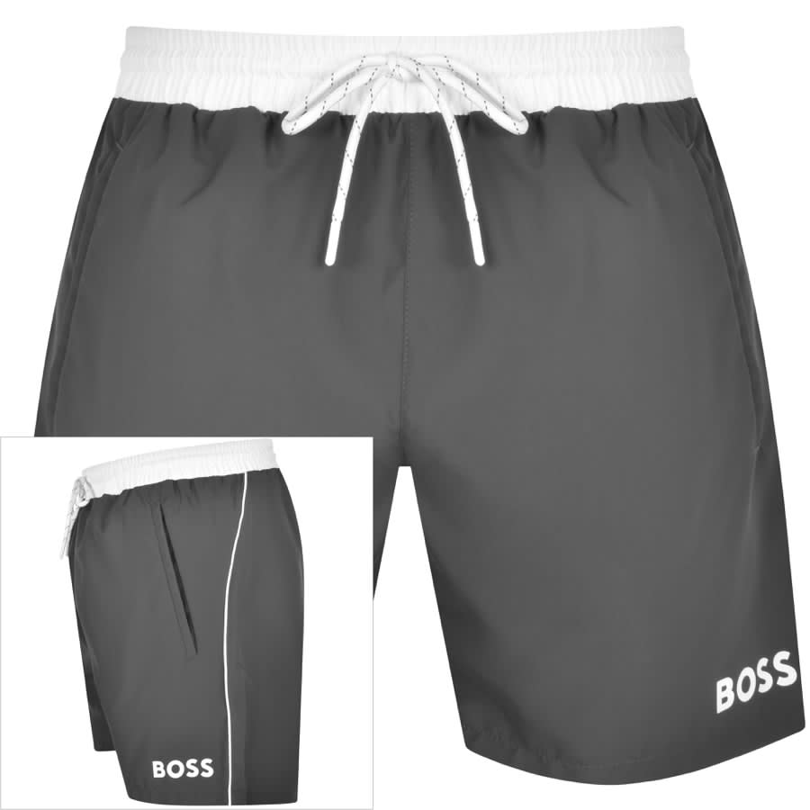 Grey hugo boss swim shorts store