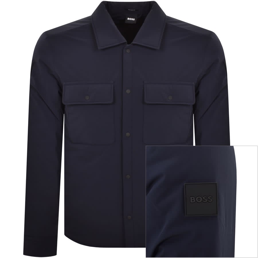 BOSS P Olson Padded Shirt Jacket Navy | Mainline Menswear