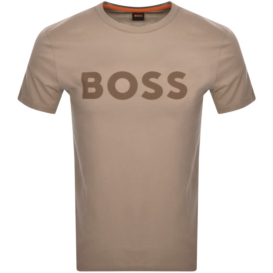 BOSS Thinking 1 Logo T Shirt Brown | Mainline Menswear