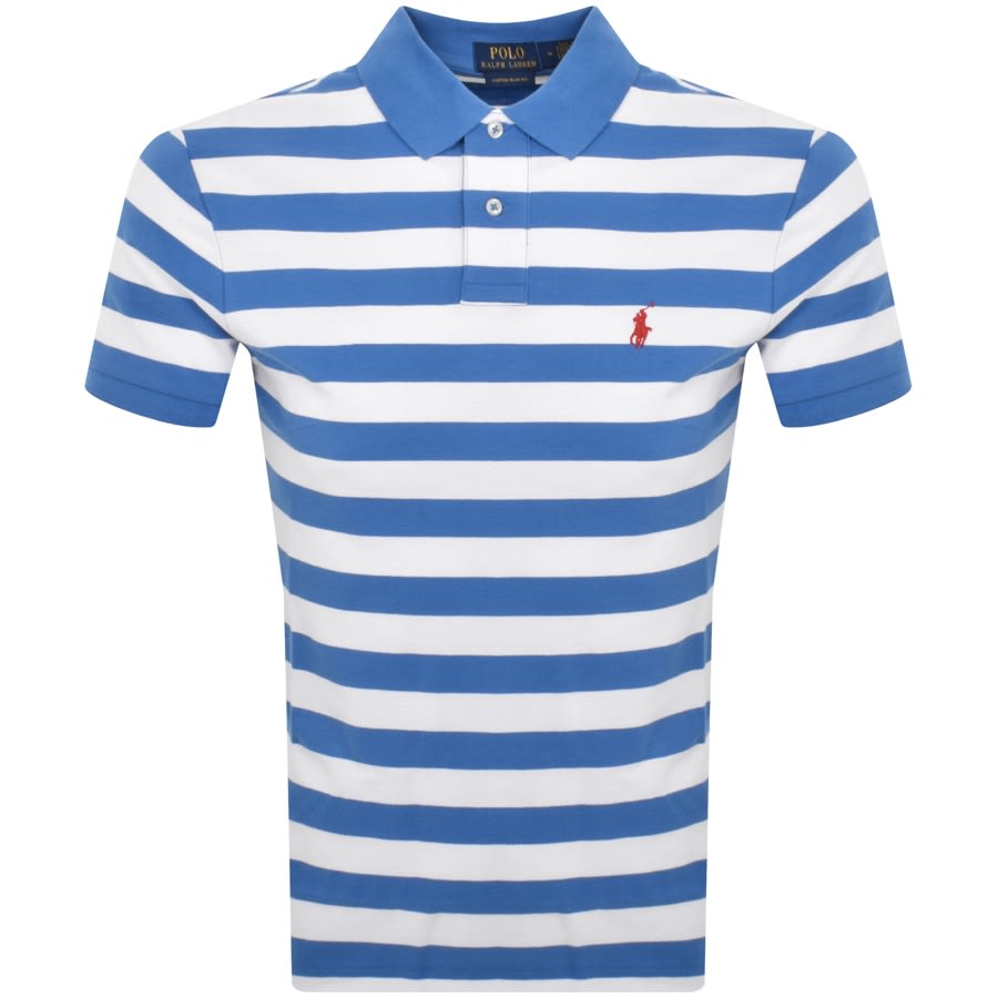 Ralph Lauren Custom Slim Fit Polo T Shirt Blue Mainline Menswear