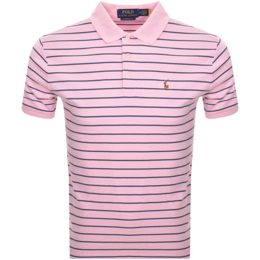 Ralph Lauren Custom Slim Fit Polo T Shirt Pink | Mainline Menswear