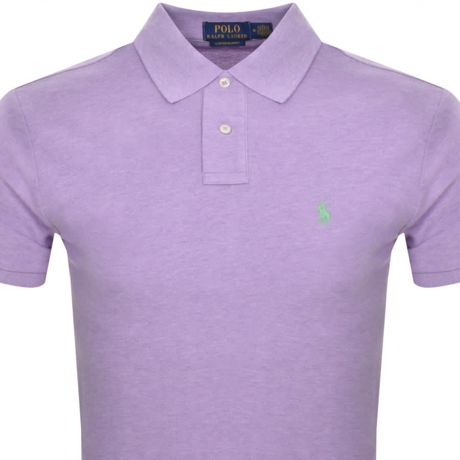 Ralph Lauren Custom Slim Polo T Shirt Purple Mainline Menswear