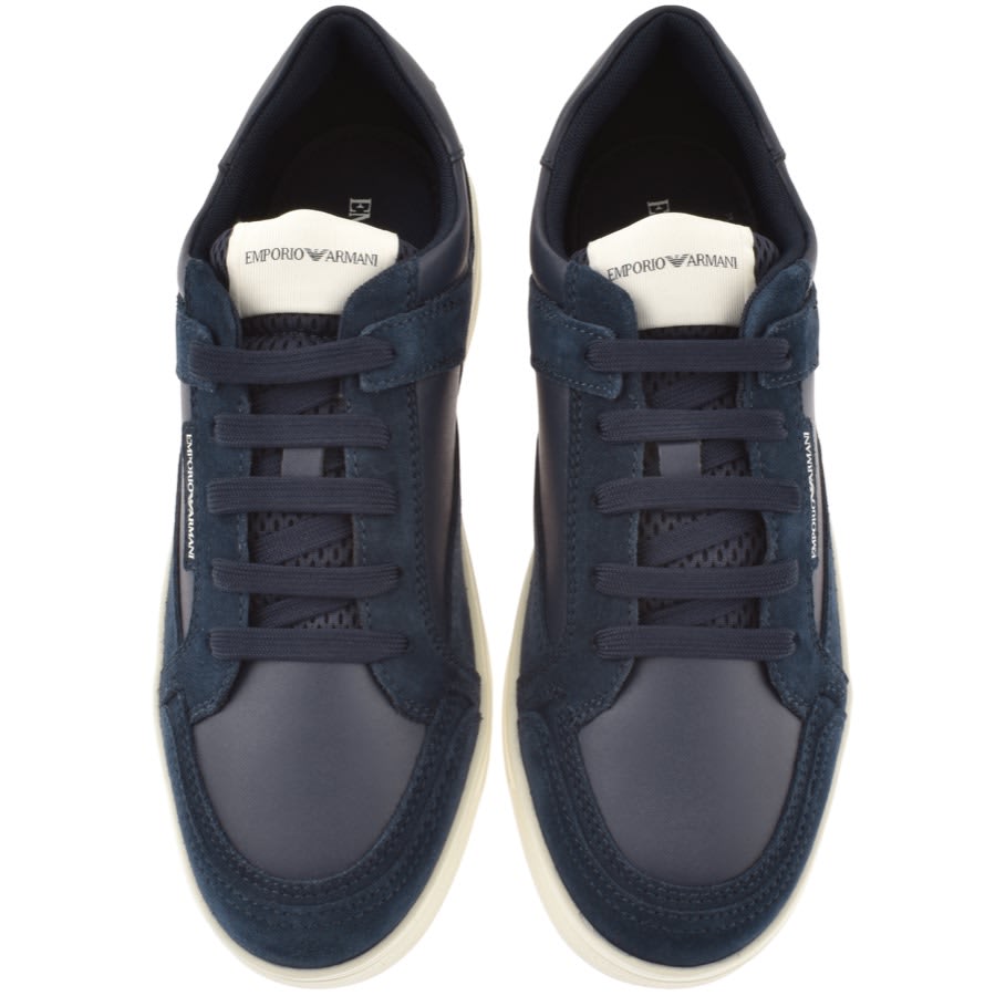 Armani navy trainers hot sale