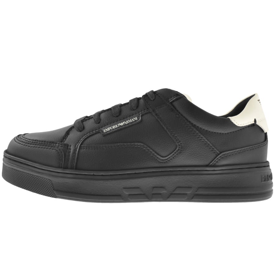 Mens black armani top trainers