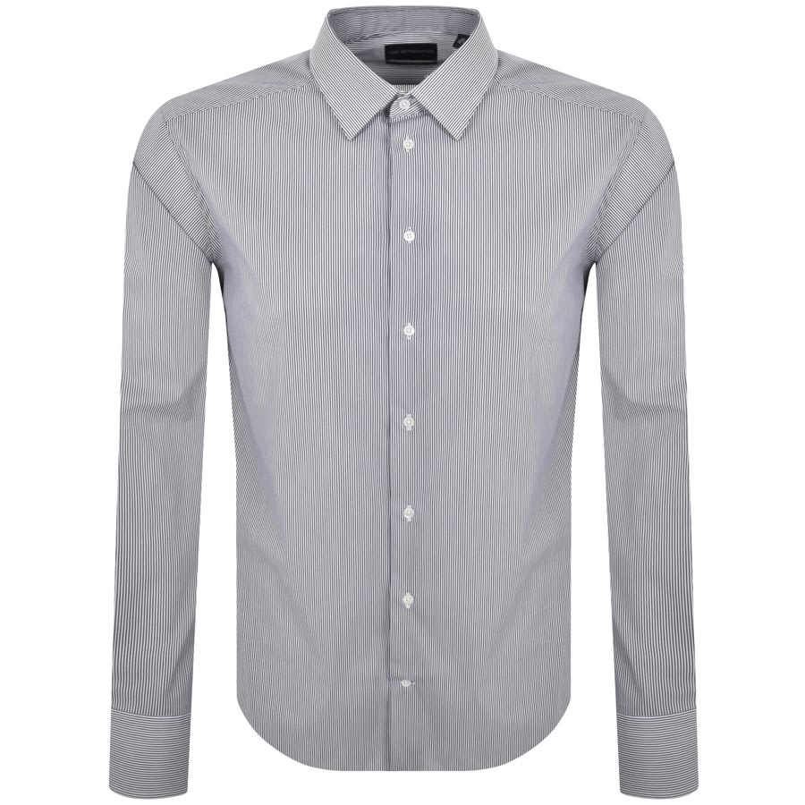 Emporio Armani Logo Long Sleeve Shirt Navy