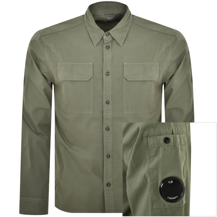 CP Company Gabardine Pocket Overshirt Green | Mainline Menswear