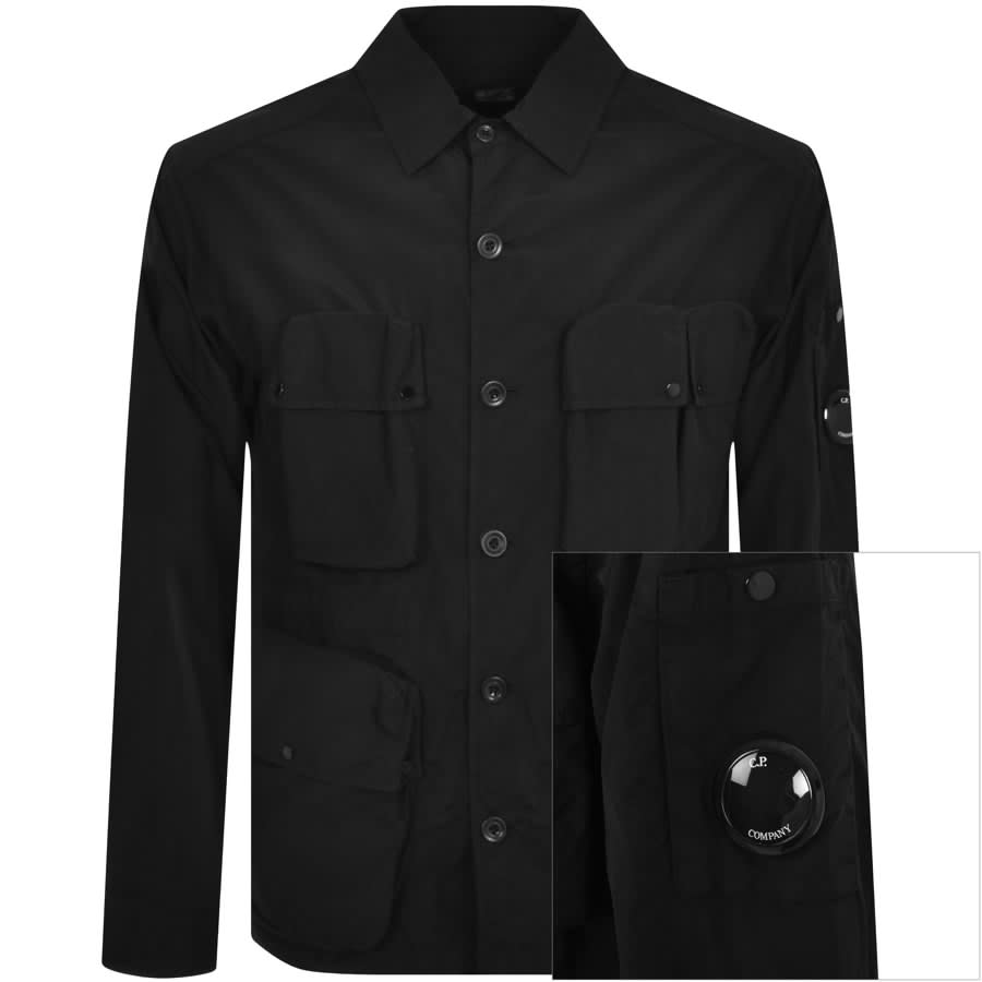 CP Company Gabardine Utility Overshirt Black Mainline Menswear