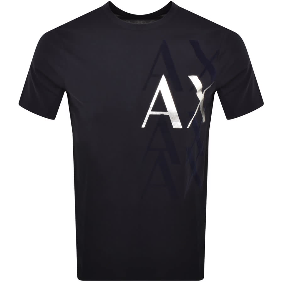 Armani Exchange Crew Neck Logo T Shirt Navy