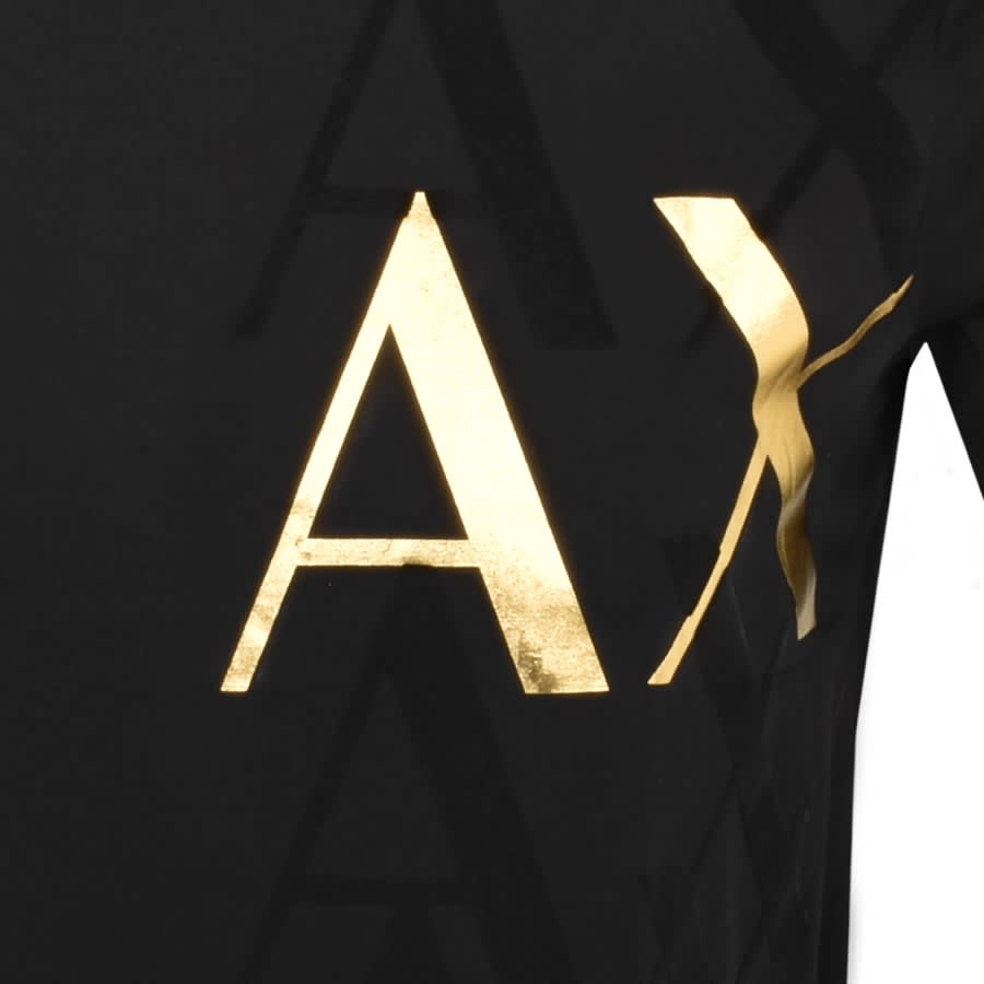 Armani Exchange text logo t-shirt in black