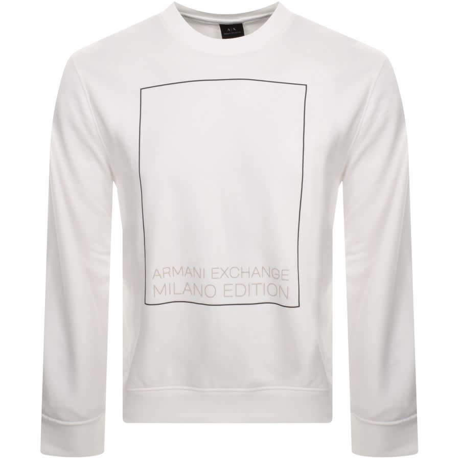 Armani Exchange Crew Neck Logo Sweatshirt White