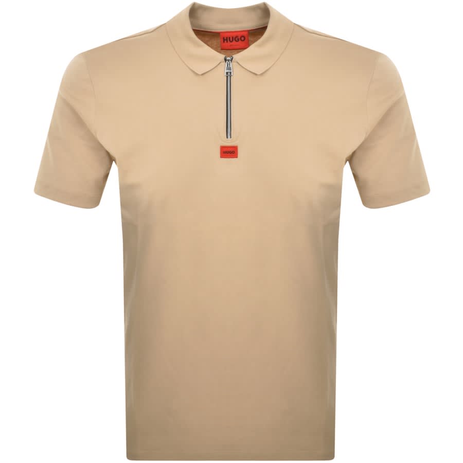 HUGO Deresom 241 Polo T Shirt Beige Mainline Menswear