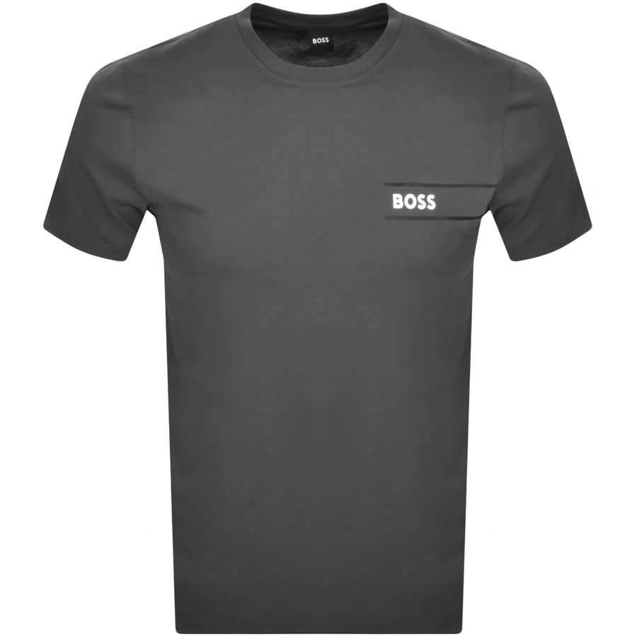 BOSS Lounge Logo T Shirt Grey Mainline Menswear