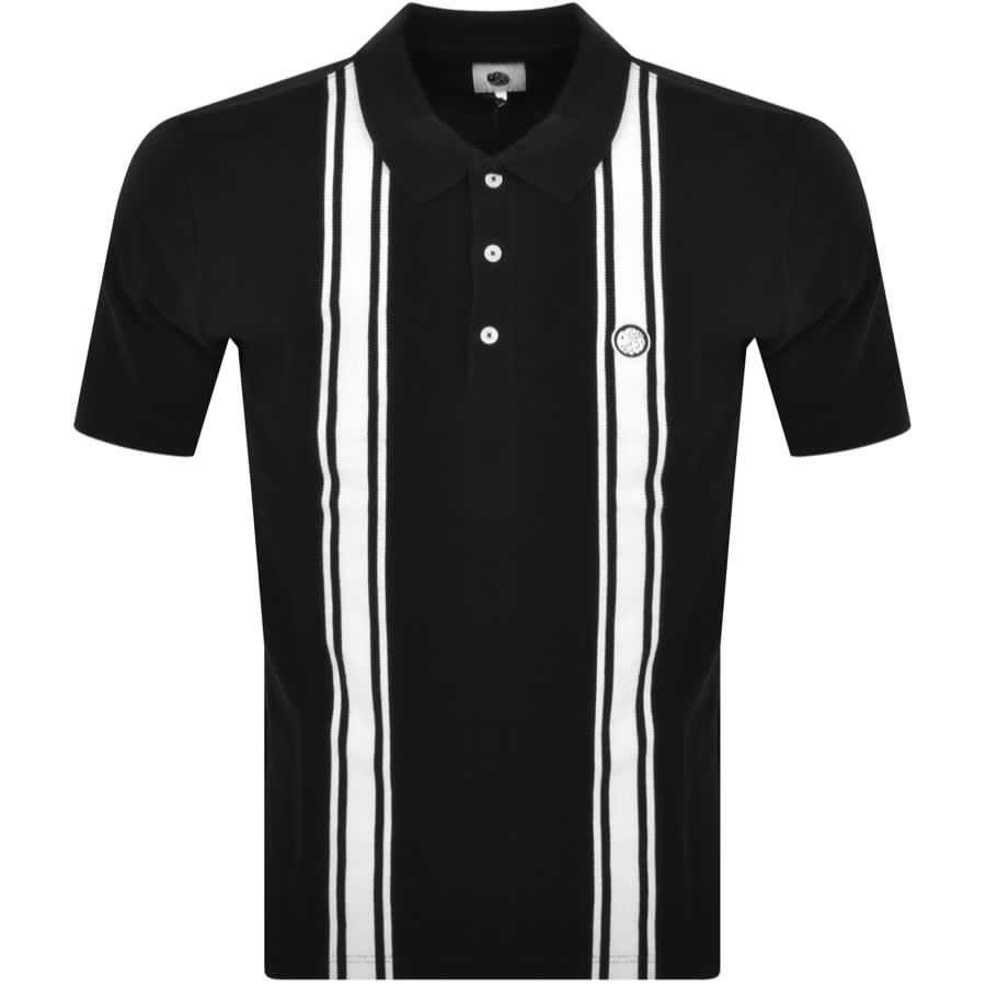Pretty Green Delric Stripe Polo T Shirt Black
