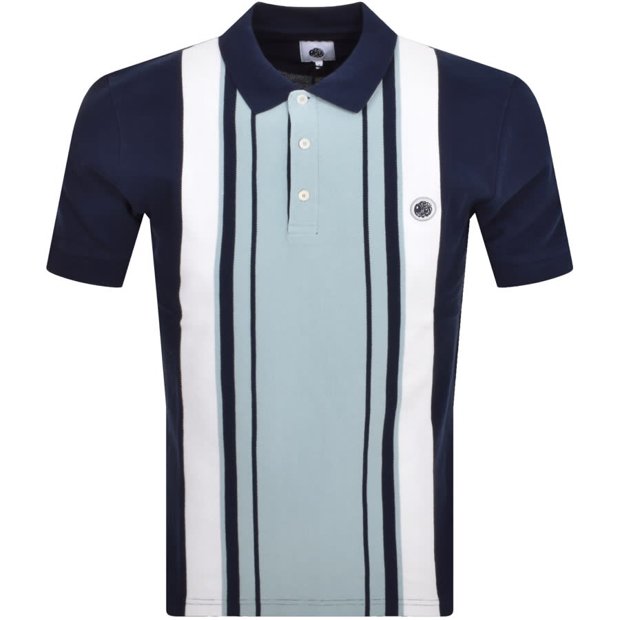 Pretty Green Prestleigh Stripe Polo T Shirt Navy