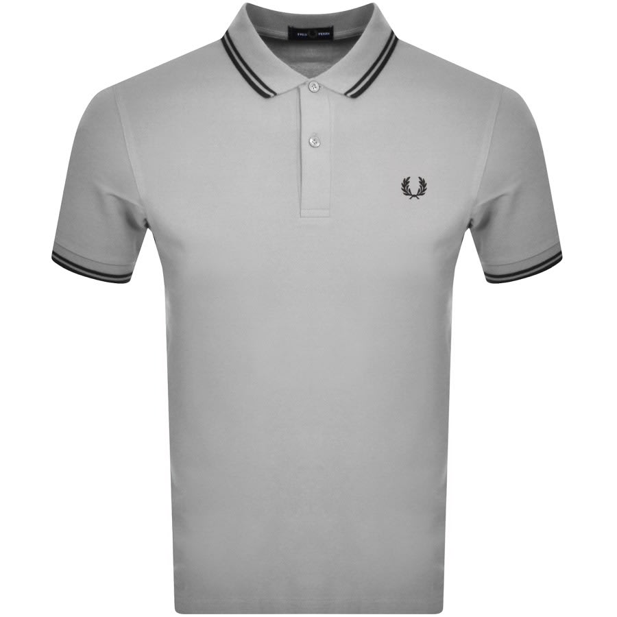 Fred Perry Twin Tipped Polo T Shirt Grey | Mainline Menswear