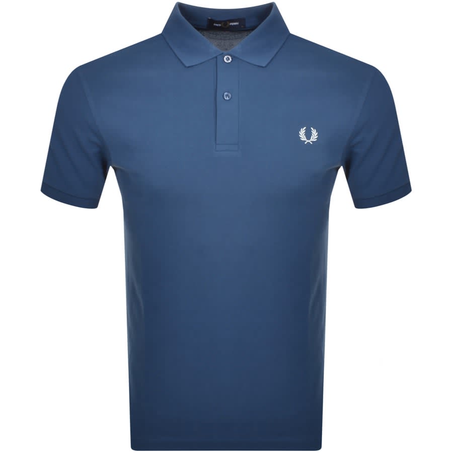 Fred Perry Plain Polo T Shirt Blue | Mainline Menswear