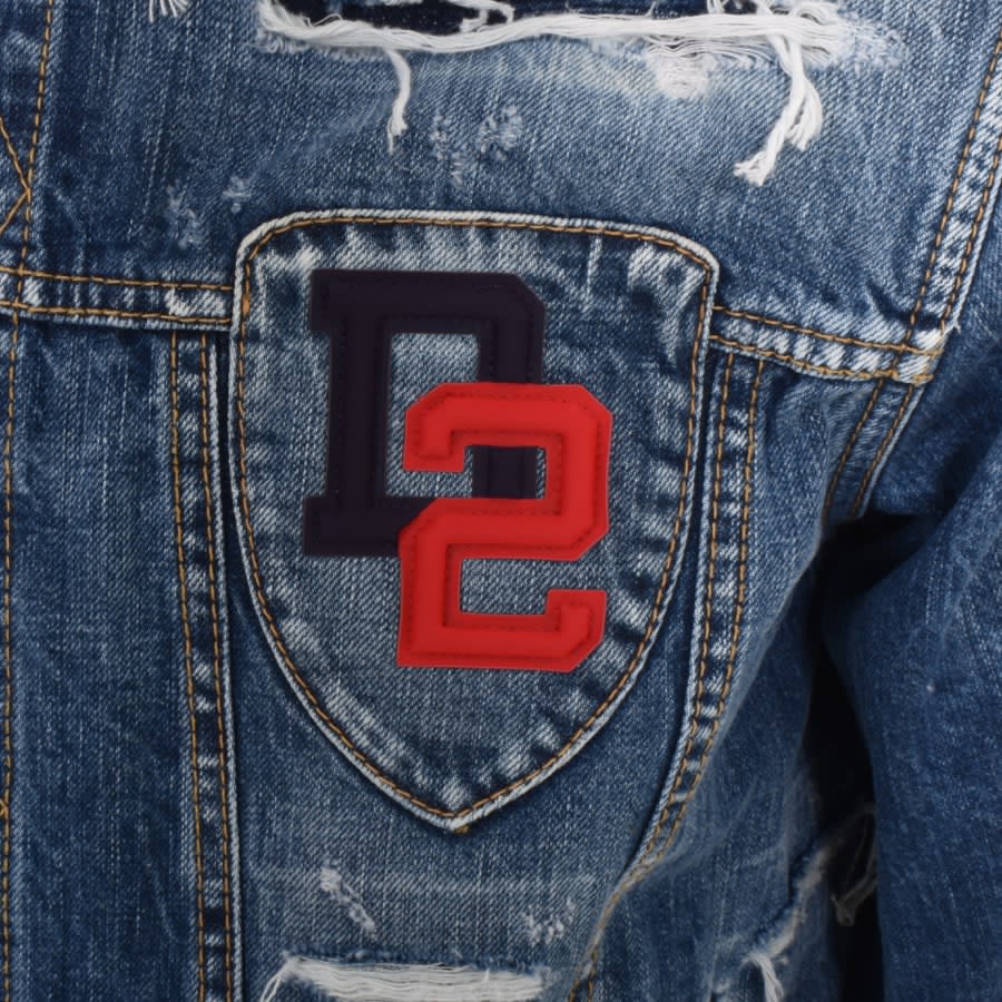 Dsquared2 Slogan-Embroidered Button-Up Denim Jacket – Cettire