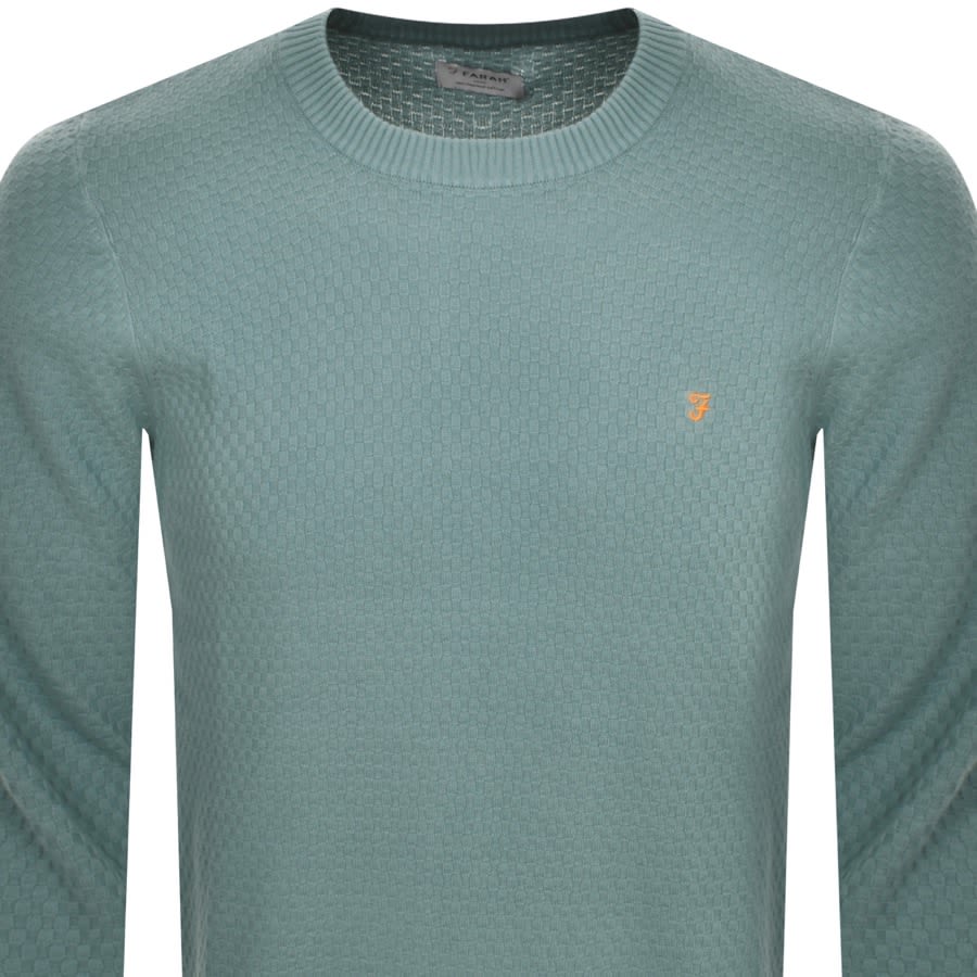 Farah Vintage Edwards Crew Neck Jumper Blue Mainline Menswear