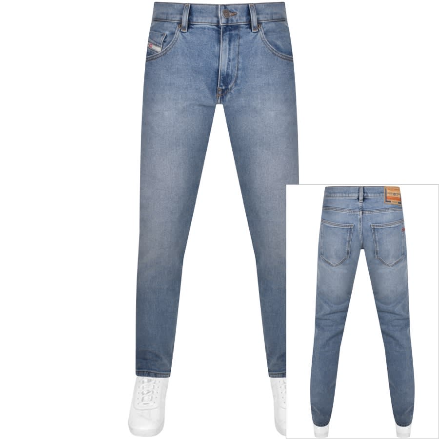 Diesel D Strukt Slim Fit Mid Wash Jeans Blue Mainline Menswear Denmark